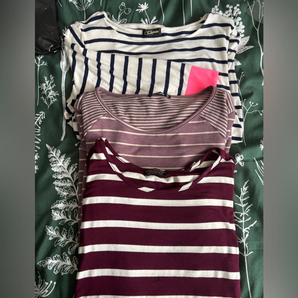 Stitch Fix Striped Women's 3/4 Sleeve Knit Tops Set